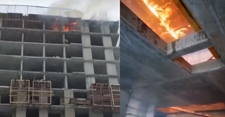 В центре Новосибирска горела новостройка ЖК &laquo;Расцветай на Красном&raquo;