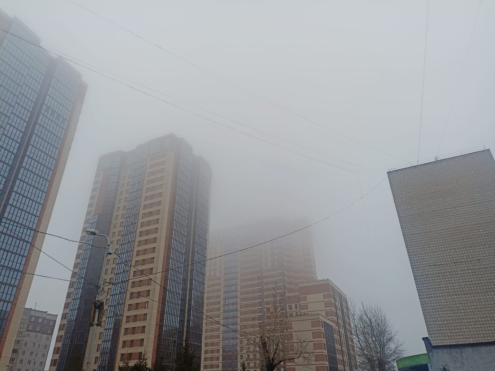 Туман окутал улицы Новосибирска