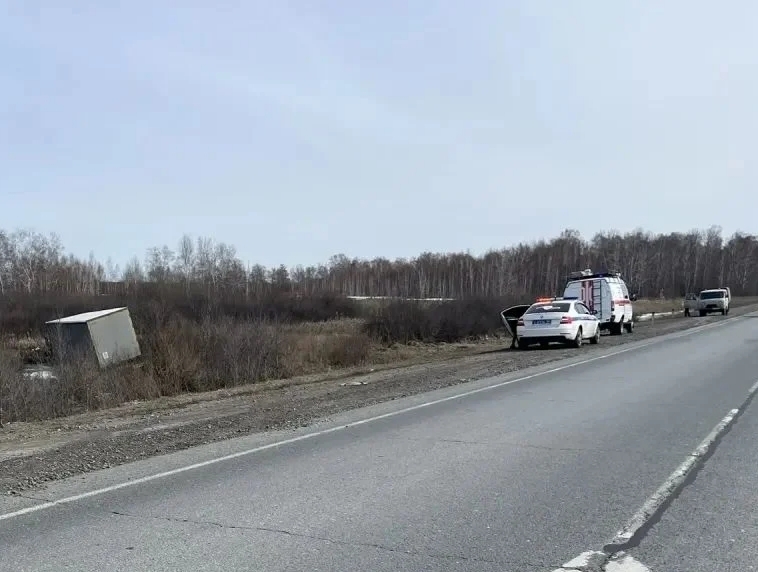Водитель фуры съехал в кювет и погиб на трассе под Новосибирском